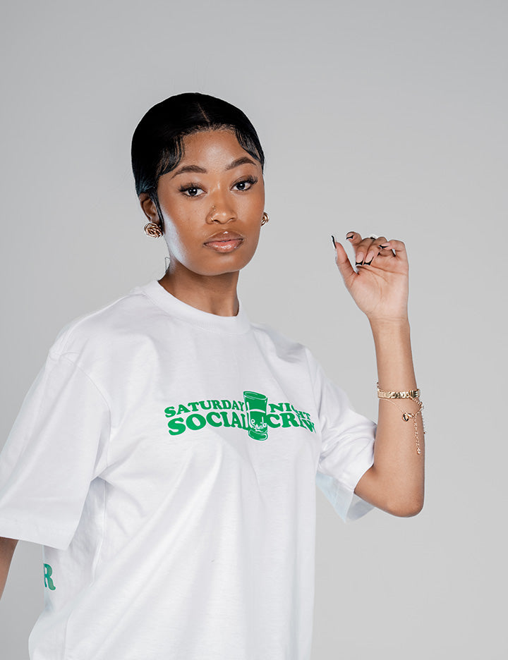 SATURDAY NIGHT SOCIAL CREW GRAPHIC TEE