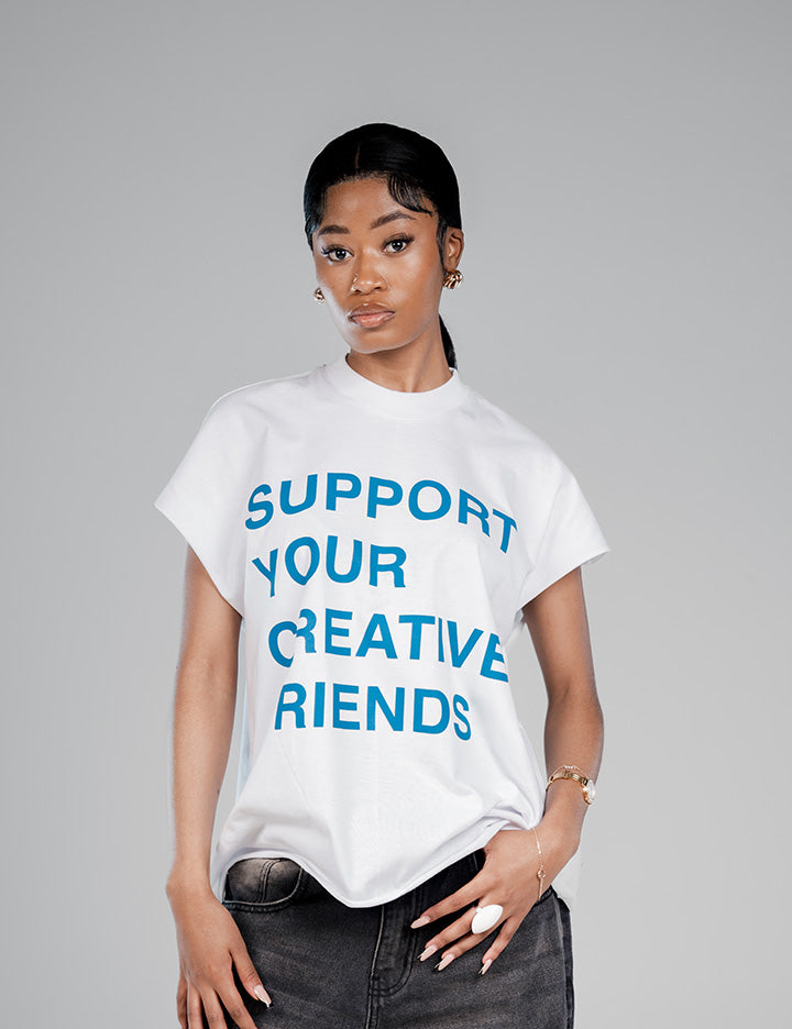 SUPPORT YOUR CREATIVE FRIENDS CROPPED VEST (W)