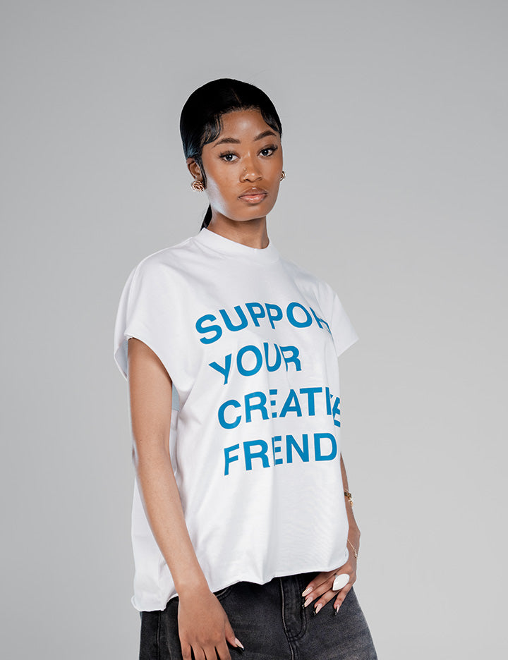 SUPPORT YOUR CREATIVE FRIENDS CROPPED VEST (W)