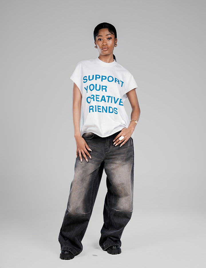 SUPPORT YOUR CREATIVE FRIENDS CROPPED VEST (W)