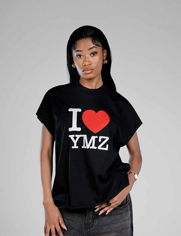 I LOVE YMZ CROPPED VEST (B)