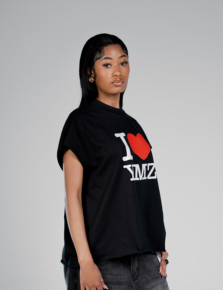 I LOVE YMZ CROPPED VEST (B)