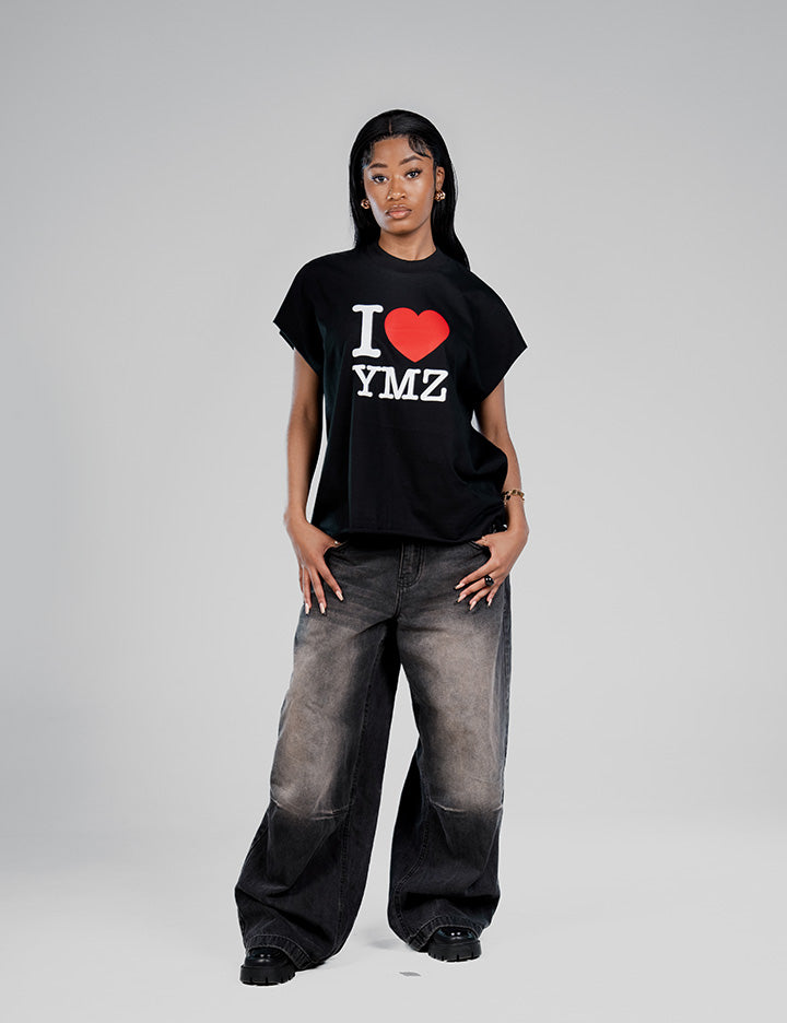 I LOVE YMZ CROPPED VEST (B)