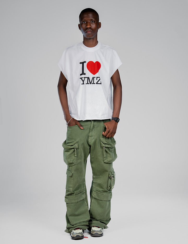 I LOVE YMZ CROPPED VEST (W)